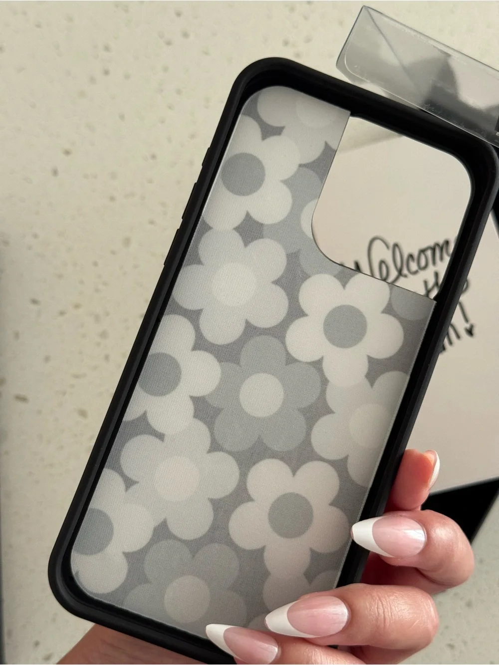 Wildflowers Black and White Floral iPhone Case - Daisy Pattern